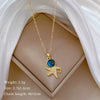 Women's Titanium Steel And Copper Necklace With Planet Starry Sky Geometric Pattern And Diamond Microinlay Design