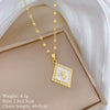 Women's Titanium Steel And Copper Necklace With Planet Starry Sky Geometric Pattern And Diamond Microinlay Design