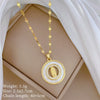 Women's Titanium Steel And Copper Necklace With Planet Starry Sky Geometric Pattern And Diamond Microinlay Design