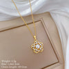 Women's Titanium Steel And Copper Necklace With Planet Starry Sky Geometric Pattern And Diamond Microinlay Design