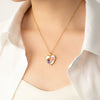 Women's Titanium Steel And Copper Necklace With Three Dimensional Rose Design And Electroplating Treatment
