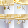 Women's Titanium Steel And Copper O Word Chain Necklace With Electroplating Simple Style Pendant Jewelry