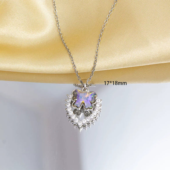 Women's Titanium Steel And Copper O Word Chain Necklace With Electroplating Simple Style Pendant Jewelry