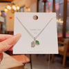 Women's Titanium Steel And Copper Peace Lock Necklace With Geometric Pattern And Zirconia Setting