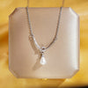 Women's Titanium Steel And Copper Pearl Necklace With Geometric Pattern And Cross Chain Light Luxury Style Electroplated