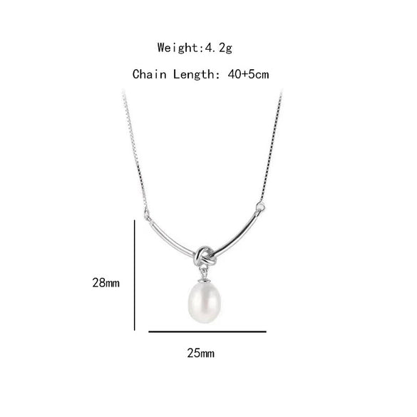 Women's Titanium Steel And Copper Pearl Necklace With Geometric Pattern And Cross Chain Light Luxury Style Electroplated