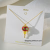 Women's Titanium Steel And Copper Pendant Necklace With Animal Zodiac Heart Shape Geometric Dripping Oil Design O Word Chain