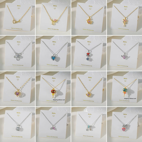 Women's Titanium Steel And Copper Pendant Necklace With Animal Zodiac Heart Shape Geometric Dripping Oil Design O Word Chain