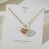 Women's Titanium Steel And Copper Pendant Necklace With Animal Zodiac Heart Shape Geometric Dripping Oil Design O Word Chain