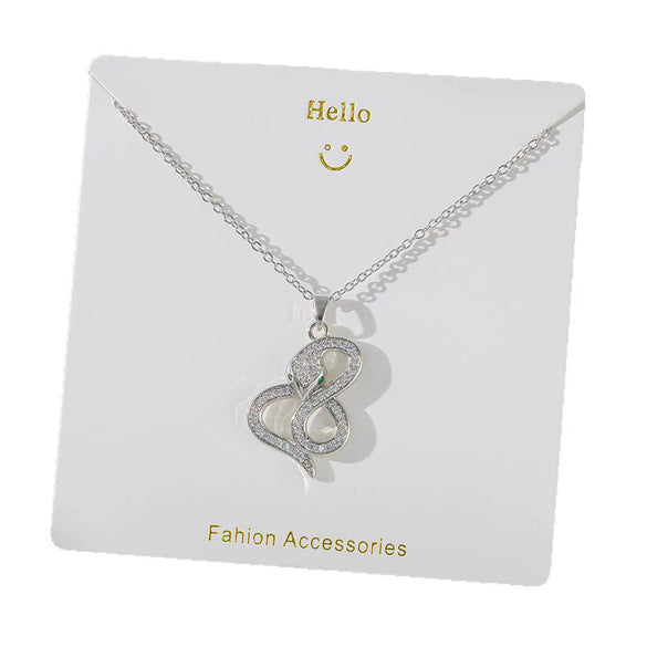 Women's Titanium Steel And Copper Pendant Necklace With Animal Zodiac Heart Shape Geometric Dripping Oil Design O Word Chain