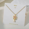 Women's Titanium Steel And Copper Pendant Necklace With Animal Zodiac Heart Shape Geometric Dripping Oil Design O Word Chain