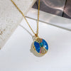 Women's Titanium Steel And Copper Photo Box Necklace With Oval Oil Drop Shape Cross Chain Real Gold Plated Enhanced Color Retention Sweet And Geometric Style