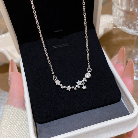 Women's Stainless Steel And Copper Star Shape Geometric Style Cross Chain Necklace With Electroplating