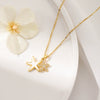 Women's Titanium Steel And Copper Starfish Pendant Necklace With Natural Style And 18K Gold Plated Electroplating Treatment