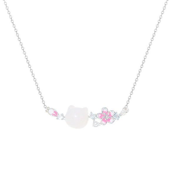 Women's Titanium Steel And Copper Sweet Animal Zodiac Cross Chain Necklace With Electroplating