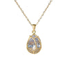 Women's Titanium Steel And Copper Tulip Pendant Necklace With Geometric Pattern And Diamond Design