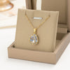 Women's Titanium Steel And Copper Tulip Pendant Necklace With Geometric Pattern And Diamond Design