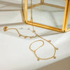 Women's Titanium Steel And 18K Gold Geometric Style Finger Chain Anklet