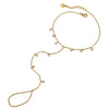 Women's Titanium Steel And 18K Gold Geometric Style Finger Chain Anklet