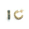 Women's Titanium Steel And 18K Gold Plated Cshaped Geometric Fashion Earrings With Electroplating Treatment