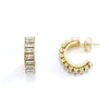 Women's Titanium Steel And 18K Gold Plated Cshaped Geometric Fashion Earrings With Electroplating Treatment