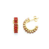 Women's Titanium Steel And 18K Gold Plated Cshaped Geometric Fashion Earrings With Electroplating Treatment