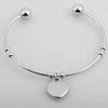 Women's Titanium Steel And Leather Cord Heart Shape Pendant Bracelet With Geometric Pattern And Electroplating