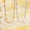 Women's Titanium Steel And Pearl Beaded Collarbone Chain Necklace Set With Geometric Pattern And 18K Vacuum Plating In Furnace