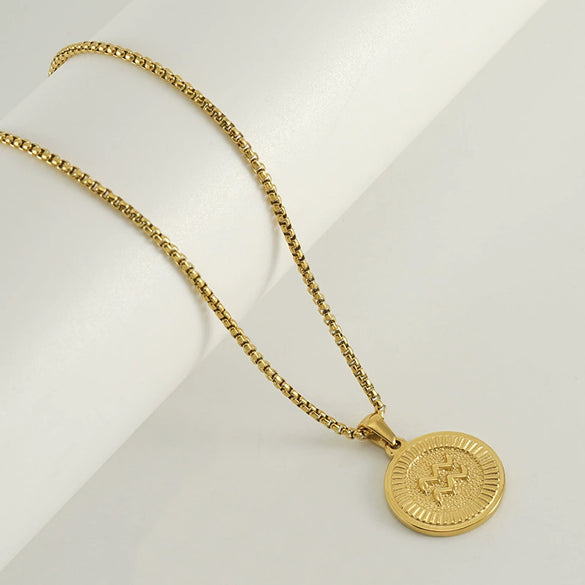 Women's 316L Stainless Steel And 316L Stainless Steel Constellation Necklace With Electroplating And Square Pearl Chain
