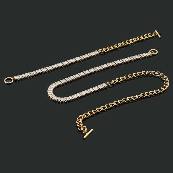 Women's Titanium Steel And Stainless Steel Electroplated Ochain Necklace Jewelry