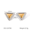 Women's Titanium Steel And Stainless Steel Geometric Earrings With Vacuum Plating And Electroplating