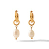 Women's Titanium Steel And Stainless Steel Geometric Electroplated Light Luxury Fresh Water Pearl Earrings