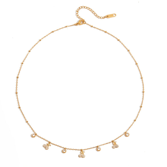 Women's Titanium Steel And Stainless Steel Geometric Fruit Food Style Electroplating Necklace
