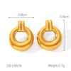 Women's Titanium Steel And Stainless Steel Geometric Heart Flower Drop Shape Star Ins Style Gold And Silver Twocolor 18K Gold Plated Vacuum Electroplated Earrings