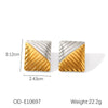 Women's Titanium Steel And Stainless Steel Geometric Heart Flower Drop Shape Star Ins Style Gold And Silver Twocolor 18K Gold Plated Vacuum Electroplated Earrings