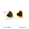 Women's Titanium Steel And Stainless Steel Geometric Heart Flower Drop Shape Star Ins Style Gold And Silver Twocolor 18K Gold Plated Vacuum Electroplated Earrings