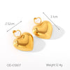 Women's Titanium Steel And Stainless Steel Geometric Heart Flower Drop Shape Star Ins Style Gold And Silver Twocolor 18K Gold Plated Vacuum Electroplated Earrings
