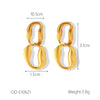 Women's Titanium Steel And Stainless Steel Geometric Heart Flower Drop Shape Star Ins Style Gold And Silver Twocolor 18K Gold Plated Vacuum Electroplated Earrings