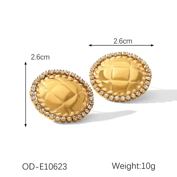 Women's Titanium Steel And Stainless Steel Geometric Heart Flower Drop Shape Star Ins Style Gold And Silver Twocolor 18K Gold Plated Vacuum Electroplated Earrings