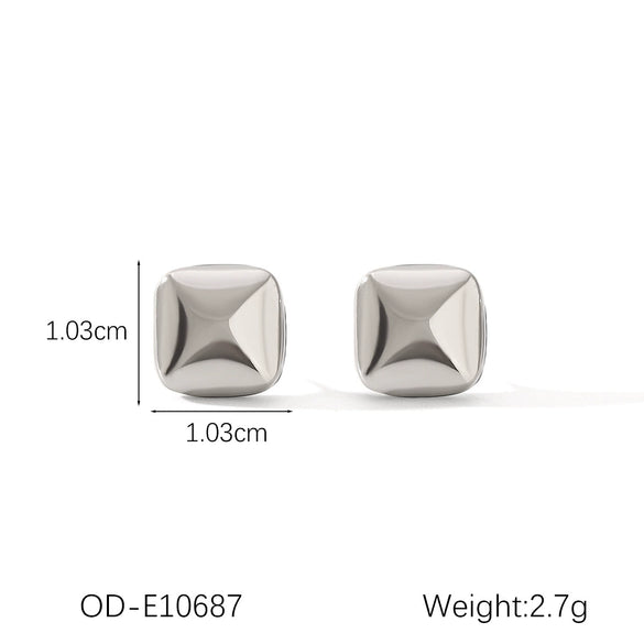 Women's Titanium Steel And Stainless Steel Geometric Heart Flower Drop Shape Star Ins Style Gold And Silver Twocolor 18K Gold Plated Vacuum Electroplated Earrings