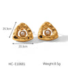 Women's Titanium Steel And Stainless Steel Geometric Heart Flower Drop Shape Star Ins Style Gold And Silver Twocolor 18K Gold Plated Vacuum Electroplated Earrings