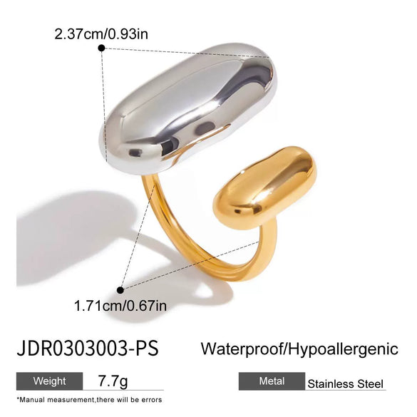 Women's Titanium Steel And Stainless Steel Geometric Jewelry Electroplated Earrings And Ring