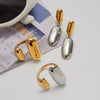 Women's Titanium Steel And Stainless Steel Geometric Jewelry Electroplated Earrings And Ring