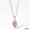 Women's Titanium Steel And Stainless Steel Geometric Rhombus Eye Pendant Necklace With Electroplating O Chain