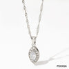 Women's Titanium Steel And Stainless Steel Geometric Rhombus Eye Pendant Necklace With Electroplating O Chain