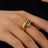 Women's Titanium Steel And Stainless Steel Geometric Ring With Electroplating And Color Matching Design