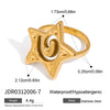 Women's Titanium Steel And Stainless Steel Geometric Spiral Hollow Fivepointed Star Electroplated Ring
