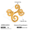 Women's Titanium Steel And Stainless Steel Geometric Spiral Hollow Fivepointed Star Electroplated Ring