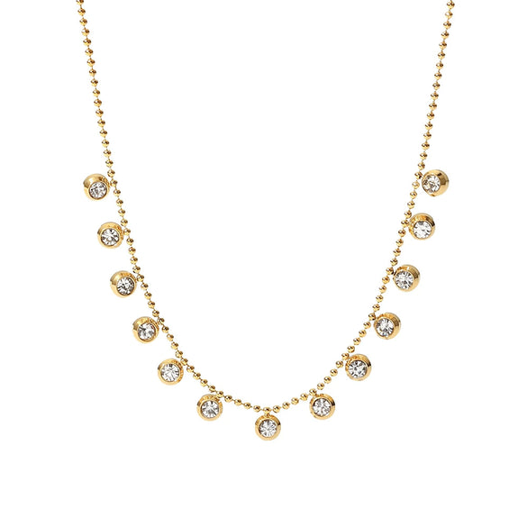 Women's Titanium Steel And Stainless Steel Geometric Style Diamond Tassel Jewelry With Electroplating And Ball Chain