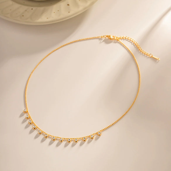 Women's Titanium Steel And Stainless Steel Geometric Style Diamond Tassel Jewelry With Electroplating And Ball Chain